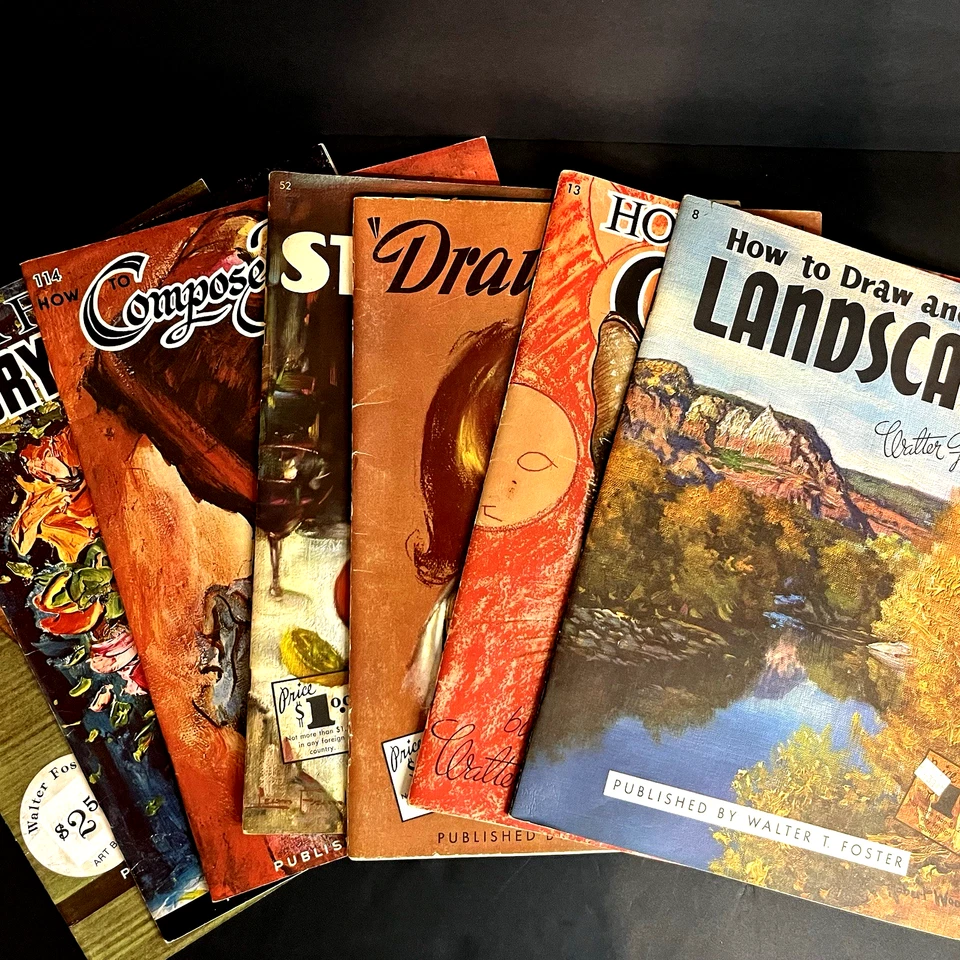 Cómo dibujar y pintar paisajes Walter T. Foster Mix Lote 9 libros arte grande Foto 2 de 4