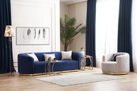 Moderne Sofagarnitur Dreisitzer Sessel EdelstahlmöBel Luxus Set Design