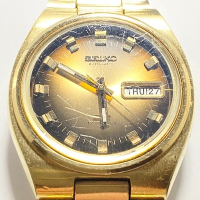 Vintage Seiko DX 17J 6106-7619 Men's Automatic Gold Tone Watch