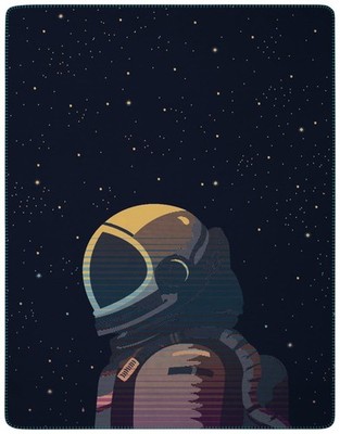 Biederlack Plaid mit Zierstich Young & Fancy  Astronaut Größe 150 x 200