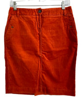 J.Crew Corduroy Orange Pencil Skirt size 0 NEW