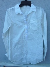 $70 New Jachs Girlfriend Brand Solid White 1/2 Button Down Shirt Size S