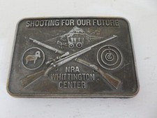NRA Belt Buckle Whittington Center Shooting For Our Future Rifles Western NOS