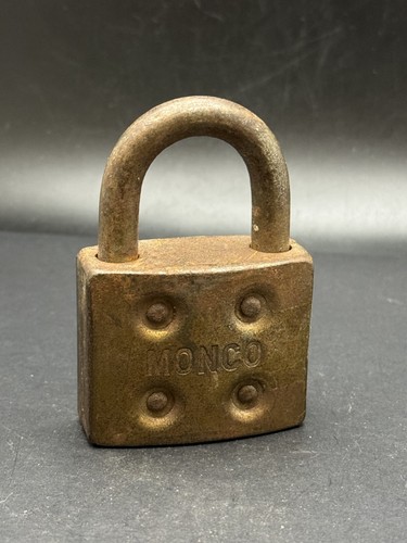Rare Vintage MONCO Steel Padlock No Key