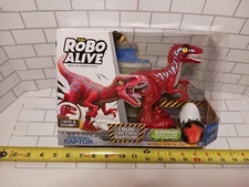 Zuru Robo Alive BROWN RAMPAGING RAPTOR Robotic Pet w/ Glow in Dark Slime Egg!!