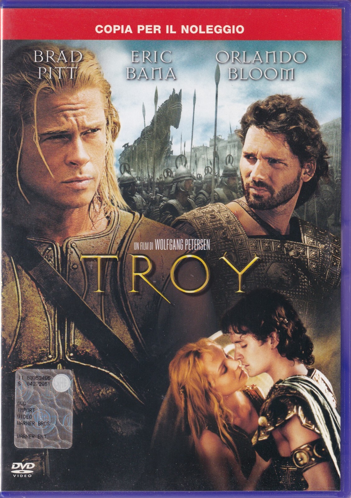 TROY DVD Wolfang Petersen Brad Pitt Eric Bana Orlando Bloom versione Noleggio
