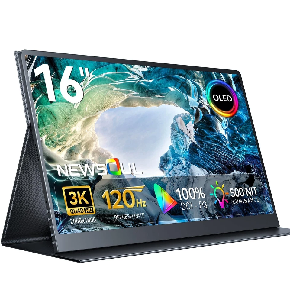 16” OLED Portable Monitor - 3K 120Hz, 0.1ms, 100% DCI-P3, Ultra-Slim for Laptop - Image 2 of 4