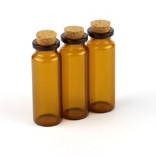 Cork bottle 10-50 pieces 22x62mm Bottle Jars Amber 15ml Glass bottles