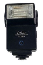 Auto Thyristor Vivitar 550FD Shoe Mount Camera Flash Untested
