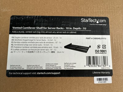 StarTech Vented 1U Rack Shelf - 10 in. Deep
