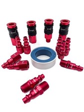 15 Pieces 1/4" NPT Air Coupler and Plug Kit Quick Connect Air Fittings Heavy ...