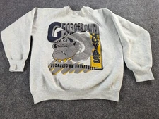 Vintage Fruit Of The Loom Sweatshirt Mens L Georgetown Hoyas Gray 90s