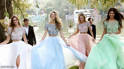 Sherri Hill 50857 Light Blue Captivating Prom Pageant Gown Dress sz 0 | eBay
