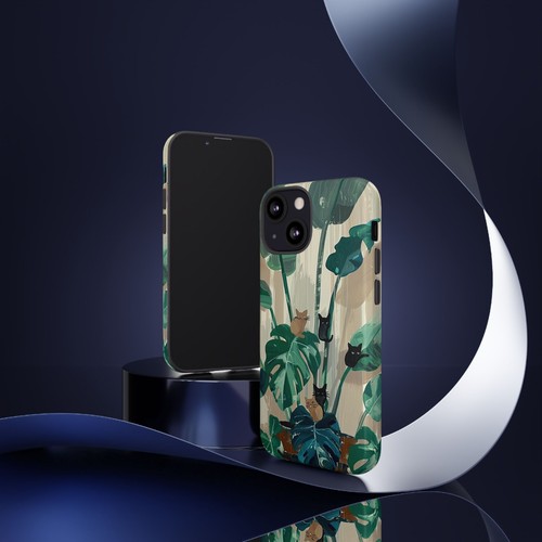 Phone-Ink iPhone, Pixel, Samsung Galaxy Case - Monstera Green Plant Cats - 第 71/191 張圖片