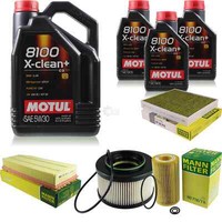 MANN-FILTER Inspektionspaket 8L Motul 5W-30 8100 X-Clean+ FüR Mercedes G-Klasse