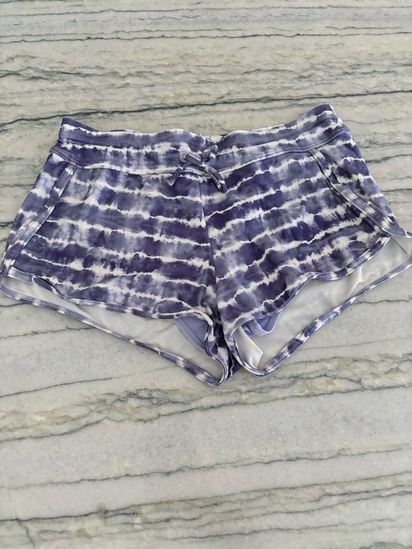 Athleta Girl Purple Tie-Dye Purple Cannonball Swim Shorts Size L 12
