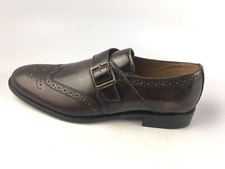 Jeffrey Tyler Brown Leather Gable Monk Strap Dress Wingitp Sz 9 M