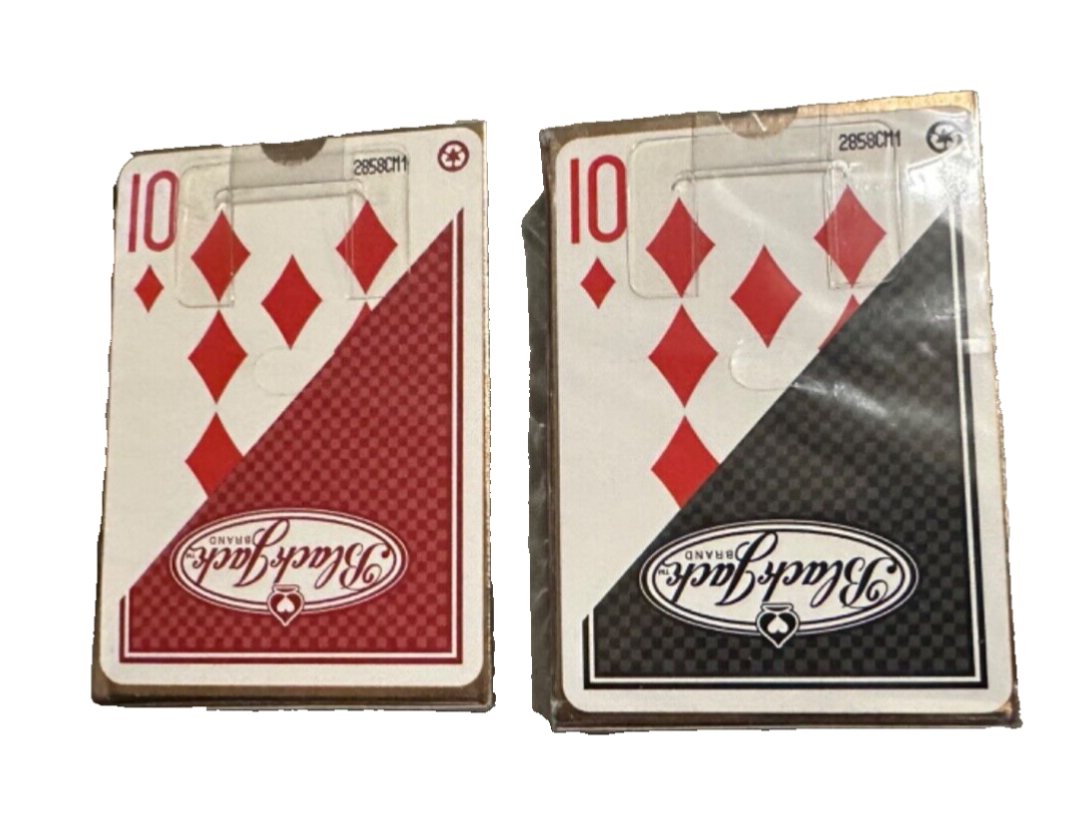 Lot 2 Red & Black JACK Cartamundi Jumbo Index Bicycle Casino