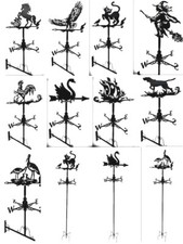 Floor stand and wall mounted Weathervane DOG CRANE WITCH SWAN ROOSTER EGALE CAT