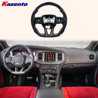 Steering Wheel With LED Carbon D Style For Dodge Charger Challenger SRT 2015-23
