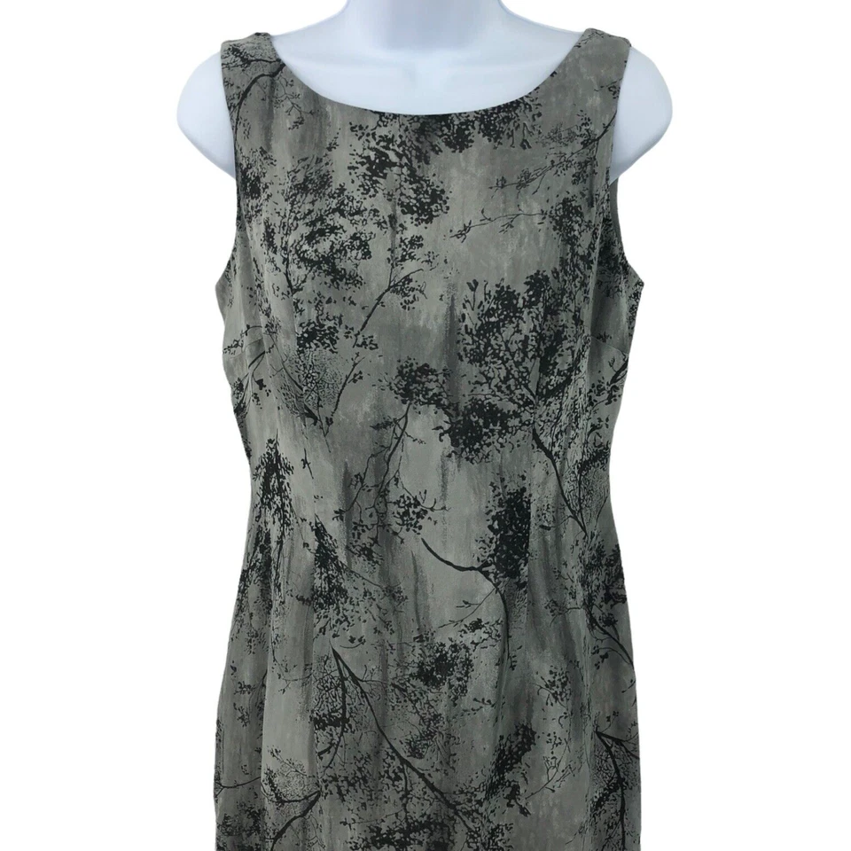 Mica Dress Womens Size 6 Abstract Tree Nature Grey Black Sleeveless - Image 2 of 4