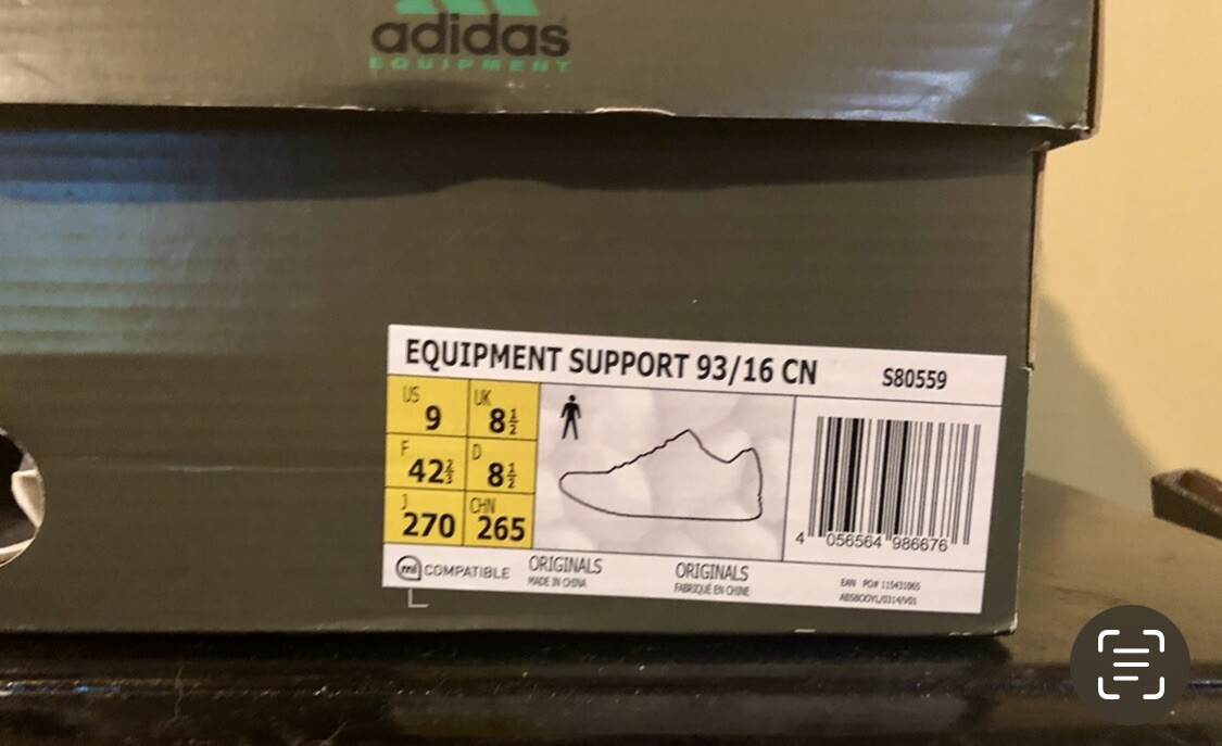 ADIDAS EQUIPMENT SUPPORT 93/16 CN &lsquo;CONCEPTS&rsquo; :Mens Size 9   Ultraboost