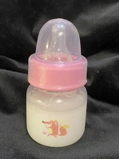 Reborn 2oz Pink “PREEMIE NO HOLE NIPPLE” Faux Formula Baby Bottle~See Photo