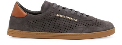 DOLCE&GABBANA Saint Tropez $795 Gray Suede Sneakers New And Authentic