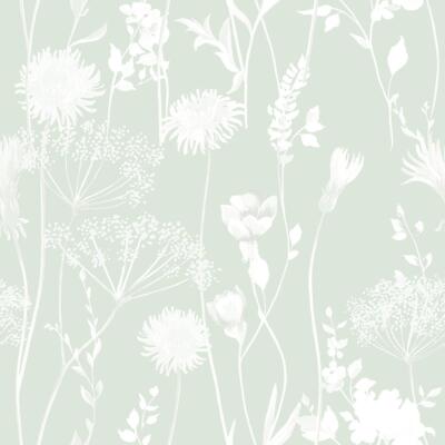 Muriva Meadowsweet Floral Wallpaper Botanical Catherine Lansfield Green 16558