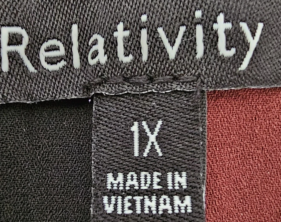 Camisa Top Blusa Relativity Mujer Talla 1X Blanca Negra Rosa Púrpura Rayas NUEVA Foto 2 de 4