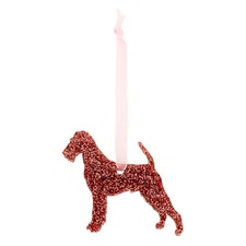 Irish Terrier Dog Style A Glitter Christmas Decoration - 11 colour choices.