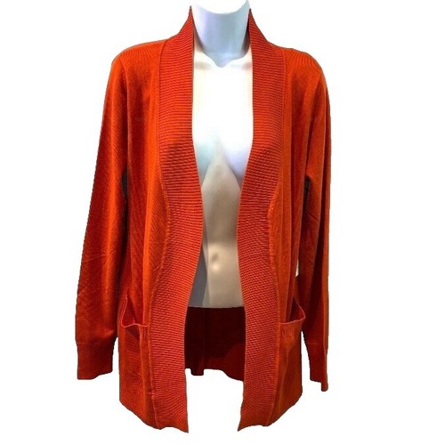 Cielo Women's Long Open Front Cardigan - Solid Mustard Knit Sweater With Pockets, Size XL - View #3