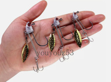 10Pcs Fishing Underspin Jig Heads Lre with Willow Blade Bass Fishing Bait