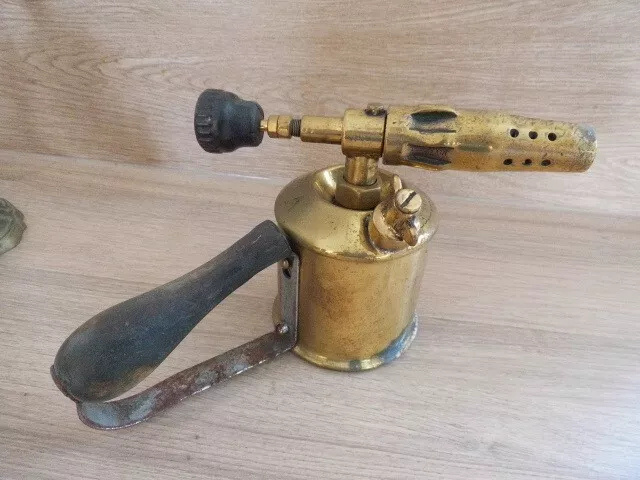 Vintage brass blow torch lamp deals