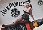 Jack Daniel`s Original Pin Up Girl Retro Metal Poster Print Rare 19cm x 28cm