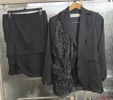 Christian Dior Couture Skirt Side Zip 28x22 Embellished Jacket 17 P2P Size 4