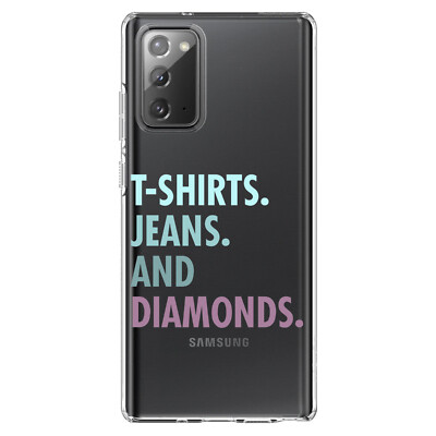 Clear Case for Galaxy Note T-Shirts Jeans and Diamonds
