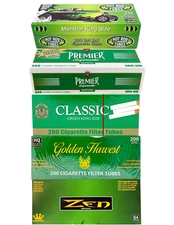 King Size Menthol Cigarette Tubes Variety Pack Classic Zen Hot Rod Premier 5 ct