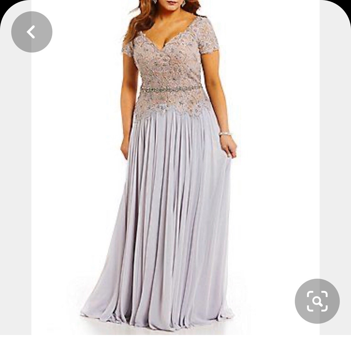 Terani Couture Beaded Lace Short Sleeve Gown Plus Size 20W Excellent