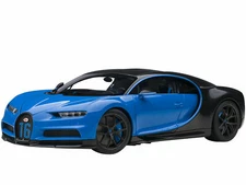 2019 BUGATTI CHIRON SPORT FRENCH RACING BLUE & CARBON 1/18 MODEL AUTOART 70997