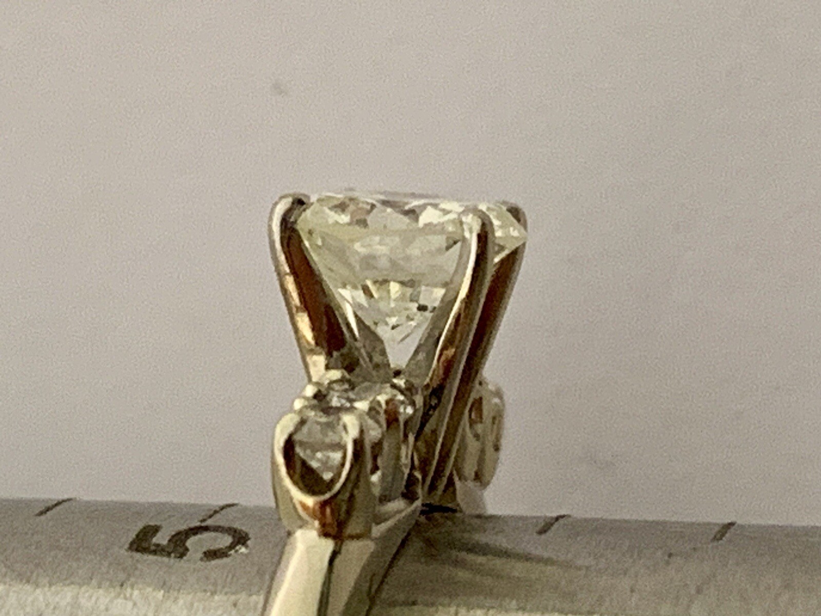 Solitaire 14k Solid White Gold Diamond Ring. Esta… - image 9