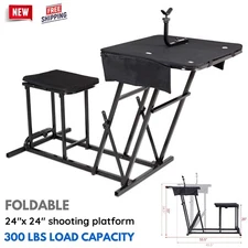 Portable Shooting Bench Compact Folding Table Seat w/ Gun Rest for Rifle Hunting