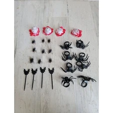Halloween spider ring fly eyeball bat toothpick party accessories