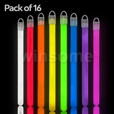 16pcs 8" Glow Sticks Bracelet Necklace Party Favors Glow Connector+String Random