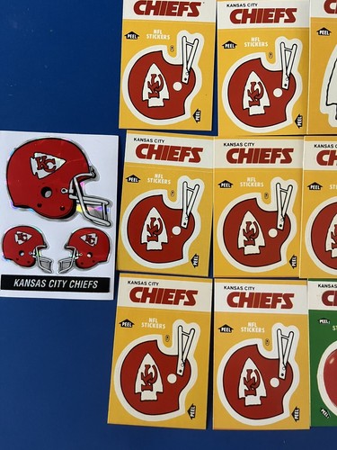 NFL Kansas City Chiefs vintage helmet stickers 1984 schedule on back some cards - Picture 11 of 15