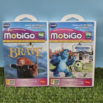 VTech Pixar Monsters University & Disney Brave MobiGo Touch Learning Game Lot 2