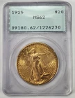 1925 $20 Saint Gaudens Gold Double Eagle Coin MS-62 PCGS