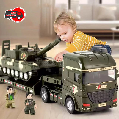 1Pcs Scale-Carrier Container Engineering Set Vehicle Excavator Transport Truck M