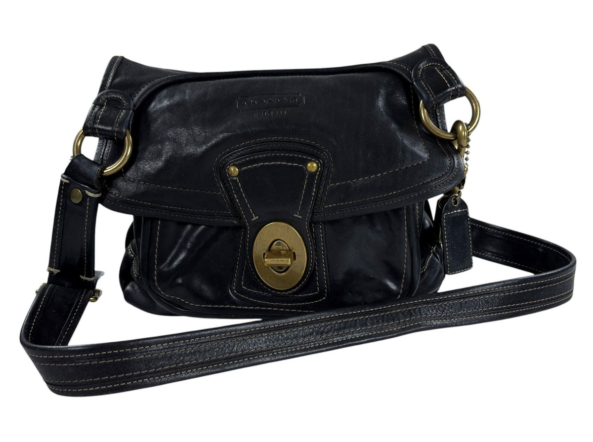 Coach 65th Anniversary Legacy Black Leather Hippie Crossbody Bag