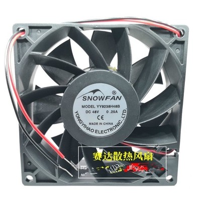 1 pcs  SNOWFAN Fan  YY9238H48B  DC48V 0.25A 9238 9CM  2 wire cooling fan #bv